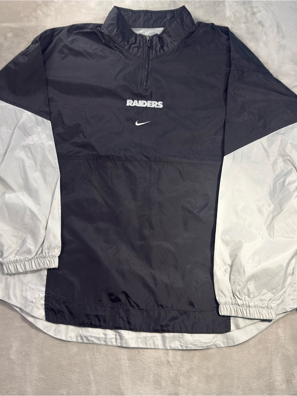 Vintage Nike Team NFL Raiders Center Swoosh Pullover Jacket Men's Sz 2XL